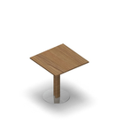 3360 - JOIN center column table 70x70cm, oak HPL, H75