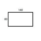 Rectangular table 140x80cm with lipping