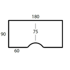 Table with inner radius 180x90cm beveled edge MDF