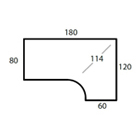 Work table right 180x120cm with lipping