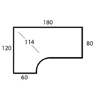 Arbeidsbord venstre 180x120cm med kantlist