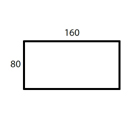 Rectangular table 160x80cm with lipping