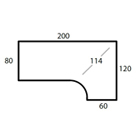 Work table right 200x120cm with lipping