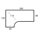 Work table left 200x120cm beveled edge MDF