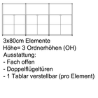 3x80cm / 3 OH