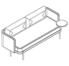 7202+7230 - Cool sofa w/low back + table