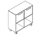 2224 + castors - Bookcase W800xD350xH750 w/doors in A1+B1