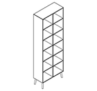 2602 + legs - Bookcase W800xD350xH2158 w/divider