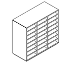 2207 incl. plinth - Bookcase W800xD350xH750 w/24 pigeonholes