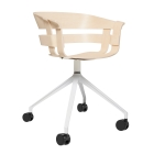 Wick Chair Swirvel Base Wheels Ash White