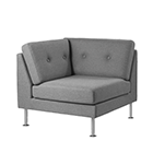 L42 - Corner - Grey Camden - Metal Legs