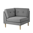 L42 - Corner - Grey Camden - Wooden Legs