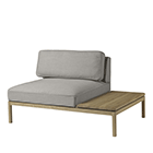 L37 - Middle W. Table Right 130cm - Grey-Beige - Ploegwool