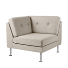 L42 - Corner - Beige Upminster - Metal Legs