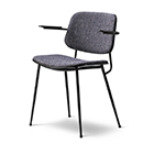 3072 Søborg Wood steel base armchair full uphostered