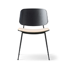 3061 Søborg Wood steel base seat upholstered