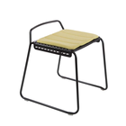 Veck Low Stool with Triple Quilted Seat Pad