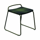 Veck Low Stool with Upholstered Seat
