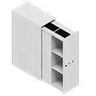 854 Viva Pull cabinet 3 plan white 1291x800x400mm 2-sided/Open