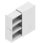 853 Viva Pull cabinet 3 plan white 1291x800x400mm Left/Open