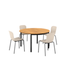 SACKit Patio Dining Table Ø133 + Patio Chair no. One S1 (Taupe)