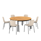 SACKit Patio Dining Table Ø160 + Patio Chair no. One S1 (Taupe)