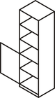 Kombischrank, eintürig, 5 Ordnerhöhen