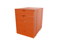 USM Inos boîte à tiroirs avec 5 tiroirs, orange pur RAL 2004