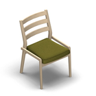 4489 - Zeta dining chair solid wood, back with ribs, without armrests, birch