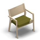 4636 - Zeta max dining chair solid wood with veneer back with wheels with removable seat cover, birch