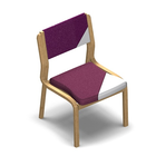 2866 - Bankett Stablestol uten armlen med avtagbar setetrekk, ryggtrekk
