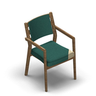 4548 - Zeta dining chair solid wood, back with ribs with cushion,with removable seat cover, with armrests, oak