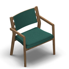4575 - Zeta max dining chair solid wood, back with ribs and cushion, oak