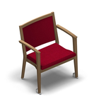 2762 - NEXUS Max dining chair with armrests with upholstered back with wheels