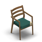 4546 - Zeta dining chair solid wood, back with ribs, with armrests with removable seat cover, oak