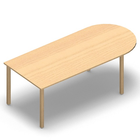 3564 - LIP Table 200x90 cm arc H72, birch HPL