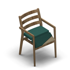 4560 - Zeta multi dining chair solid wood, back with ribs, with removable seat cover, oak