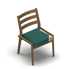 4539 - Zeta dining chair solid wood, back with ribs, with removable seat cover, without armrests, oak