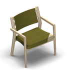 4527 - Zeta max dining chair solid wood, back with ribs and cushion with removable seat cover, birch