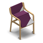 2876 - BANKETT Multi stackable chair with armrest with wheels med removable seat and back covers