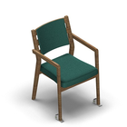 4554 - Zeta dining chair solid wood, back with ribs and cushion,with wheels, oak