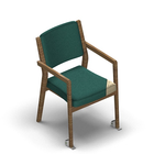 4550 - Zeta dining chair solid wood with upholstered back with wheels with removable seat cover, oak