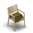 4632 - Zeta multi dining chair solid wood with veneer back with wheels with removable seat cover, birch