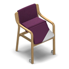 2875 - BANKETT Multi stackable chair with armrest with wheels with removable seat cover