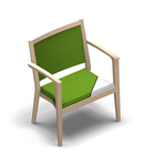2688 - NEXUS Max dining chair with armrests and upholstered back with removable seat cover