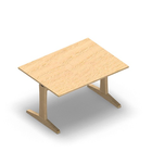 3672 - LIP Table 120x90 cm - T-leg Adjustable H (68-80), birch hpl