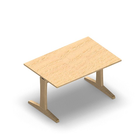 3660 - LIP Table 120x80 cm - T-leg Adjustable H (68-80), birch hpl