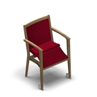 2752 - NEXUS Stackable chair with armrests and upholstered back with wheels