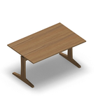 3678 - LIP Table 140x90 cm - T-leg Adjustable H (68-80), oak hpl