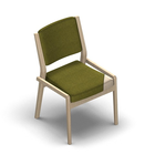 4487 - Zeta dining chair solid wood with upholstered back without armrests with removable seat cover, birch